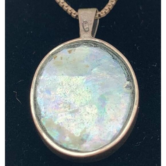 The Roman Glass Company Pendant Necklace Silver Ancient Glass Israel Holy Land - Picture 3 of 9